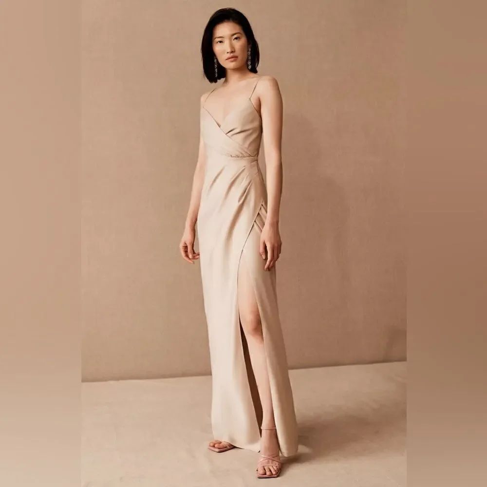 BHLDN Freya Satin Charmeuse Dress 14 NEW